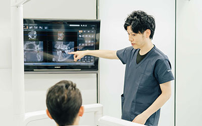歯科用CTによる精密検査と診断を実施